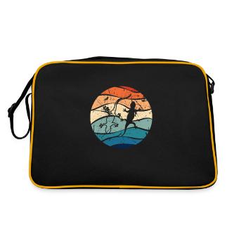 Lézard lézard lézard Reptile Gecko Iguane cadeau - Sac Retro - noir/or - Dos