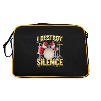 Batterie batteur batteur Drum tome cadeau de batterie - Sac Retro - noir/or - Dos