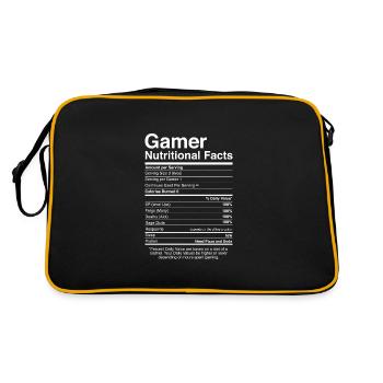 Gamer Gaming Zocken Game Zutaten Spruch Geschenk - Retro Tasche - Schwarz/Gold - Hinten