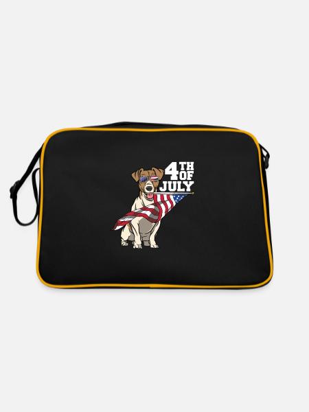Beagle Dog 4 July America Independence Gift - Retro Bag - black/gold - Back