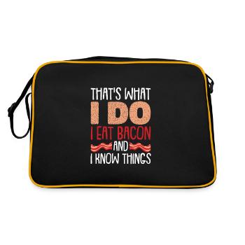 Bacon Bacon Food Breakfast Grill funny gift - Retro Bag - black/gold - Back
