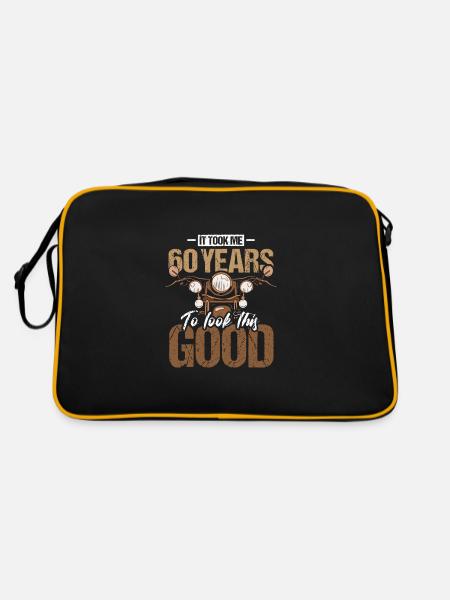 60ème Anniversaire Biker Moto Vintage Cadeau - Sac Retro - noir/or - Dos