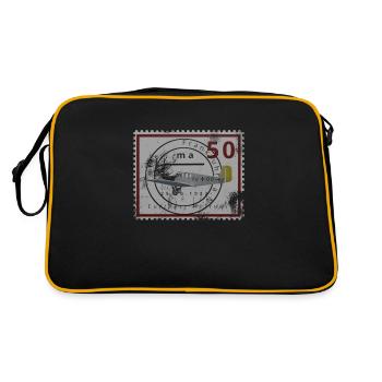 Historical stamp of aviation, fantasy - Retro Bag - black/gold - Back