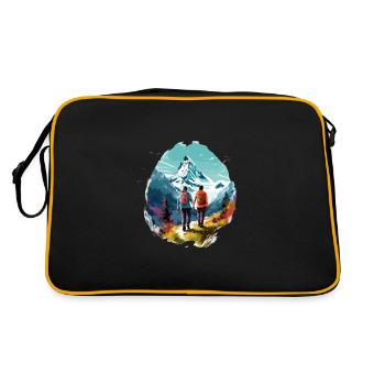 Zermatt, Matterhorn, Matterhorn mountain, hiker - Retro Bag - black/gold - Back