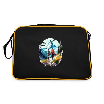 Zermatt, Matterhorn, Matterhorn mountain, hiker - Retro Bag - black/gold - Back