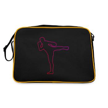 Boxe Thaïlandaise Femmes Boxeuse Thaïlandaise Thaïboxe Hommes - Sac Retro - noir/or - Dos