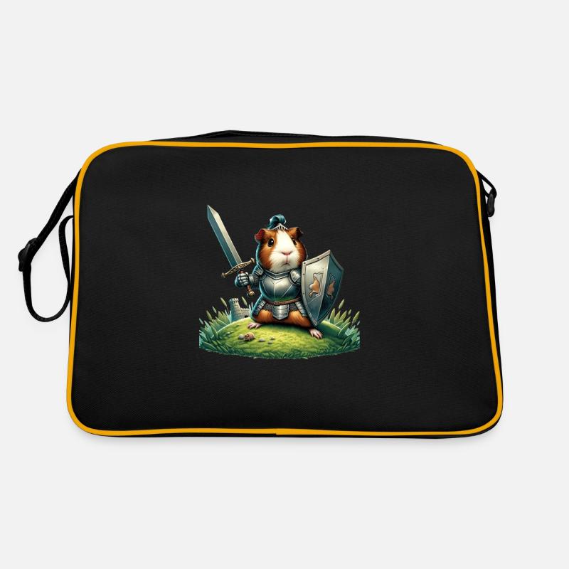 Knight Guinea Pig Tiny Castle Defender Retro Tasche