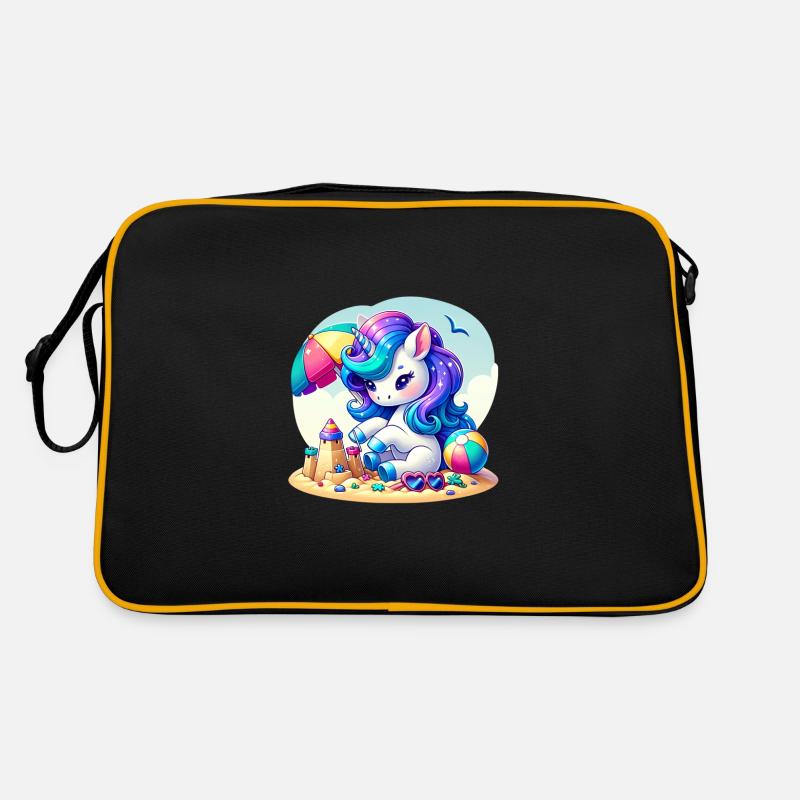 Einhorns Abenteuer am Sonnenstrand Retro Tasche