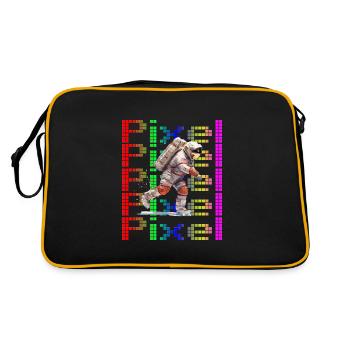 Astronaut Digital Art Space Explorer - Retro Tasche - Schwarz/Gold - Hinten