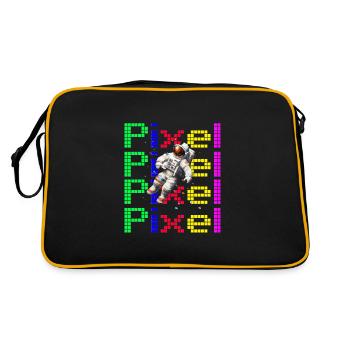 Astronaut Digital Art Space Explorer - Retro Tasche - Schwarz/Gold - Hinten
