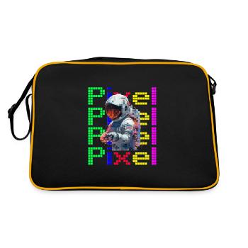 Astronaut Digital Art Space Explorer - Retro Tasche - Schwarz/Gold - Hinten