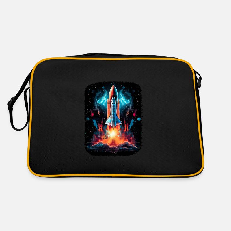 Raumschiff-Start Raketenschiff Retro Tasche