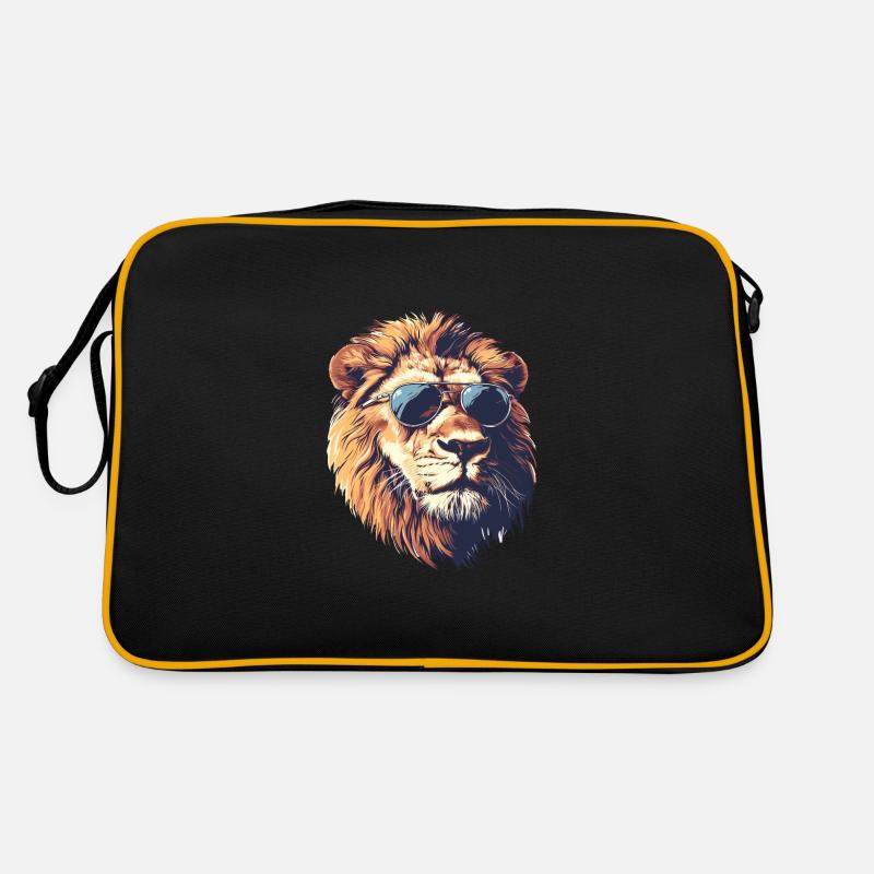 Löwe mit Brille Hipster Löwe Retro Tasche