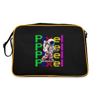 Astronaut Digital Art Space Explorer - Retro Tasche - Schwarz/Gold - Hinten