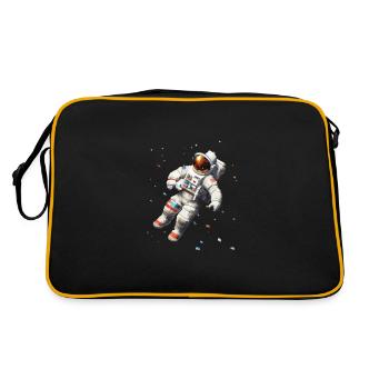 Astronaut Digital Art Space Explorer - Retro Tasche - Schwarz/Gold - Hinten