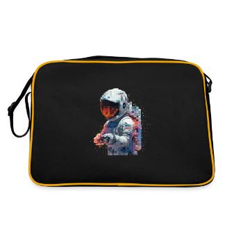 Astronaut Digital Art Space Explorer - Retro Tasche - Schwarz/Gold - Hinten