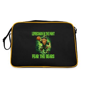 Leprechaun Bart Basketball für einen - Retro Tasche - Schwarz/Gold - Hinten