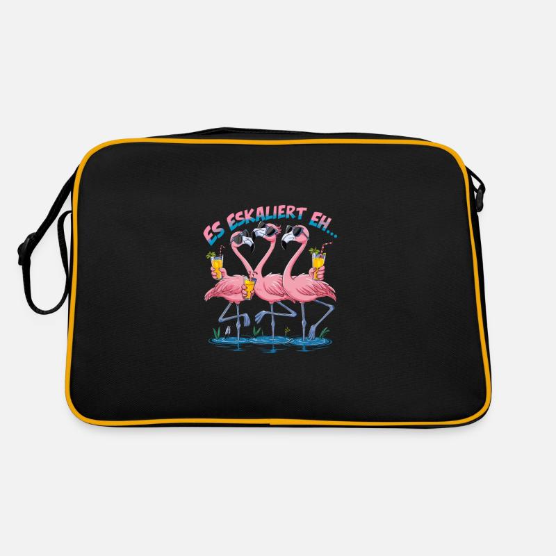 Es eskaliert eh… - Retro Tasche - Schwarz/Gold