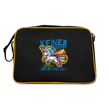 Keiner glitzert mehr wie ich für einen Einhorn - Retro Tasche - Schwarz/Gold - Hinten