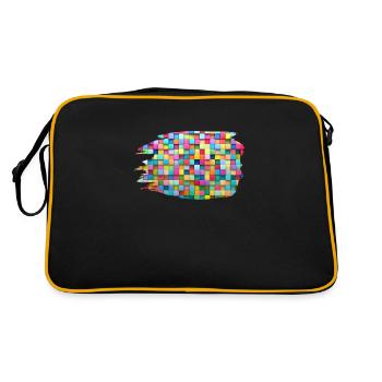 Bunte Blöcke - Retro Tasche - Schwarz/Gold - Hinten