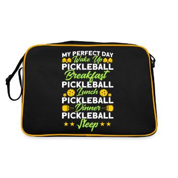 Pickleball Paddleball Pickleball Play Gift - Retro Bag - black/gold - Back