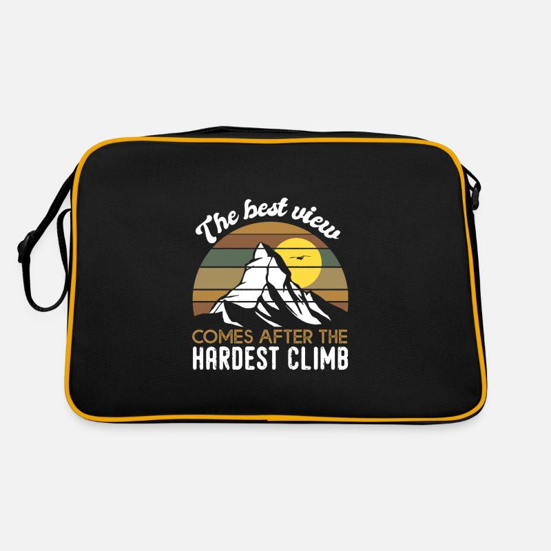 The Best View climb geschenk motivation klettern Retro Tasche