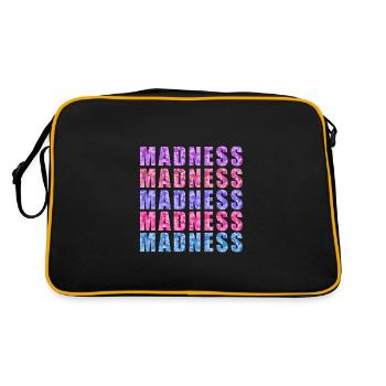 Wahnsinn in verschiedenen Farben - Retro Tasche - Schwarz/Gold - Hinten