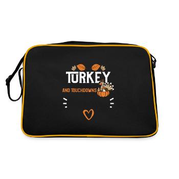 Turkey And Touchdowns - Retro Tasche - Schwarz/Gold - Hinten
