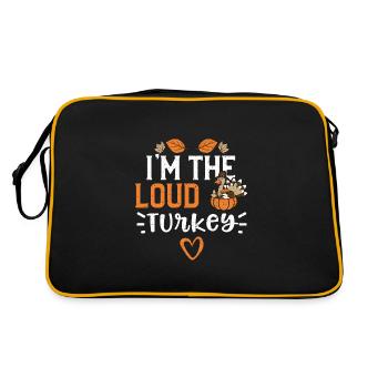 I'm The Loud Turkey - Thanksgiving - Retro Tasche - Schwarz/Gold - Hinten