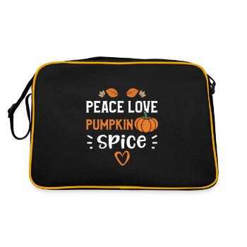 Peace Love Pumpkin Spice - Pumpkin - Retro Tasche - Schwarz/Gold - Hinten