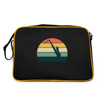 Saxophone Saxophonist Sunset Brass Band Musicians - Retro Bag - black/gold - Back