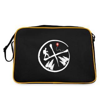 geocache geocacher schnitzeljagd im wald - Retro Tasche - Schwarz/Gold - Hinten