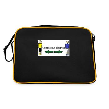 Check distance - Retro Tasche - Schwarz/Gold - Hinten