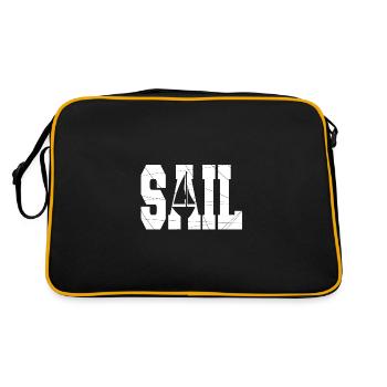 Segelboot - Retro Tasche - Schwarz/Gold - Hinten