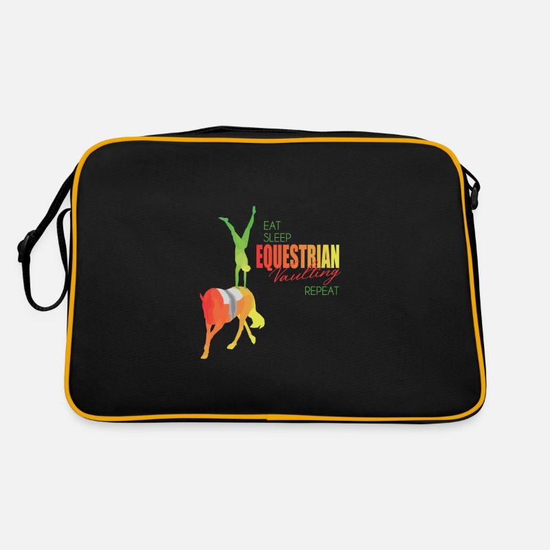 Voltiger cadeau de cheval - Sac Retro - noir/or