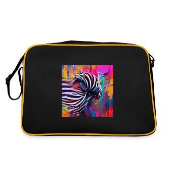 Abstract Rushing Zebra - Retro Bag - black/gold - Back