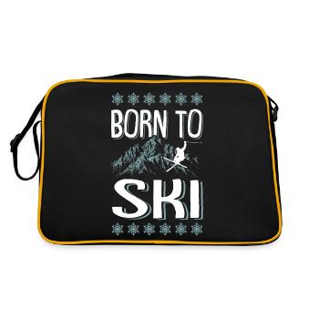 born to ski skiing - Retro Bag - black/gold - Back