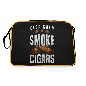 Zigarre Raucher Gentlemen Lifestyle Whiskey - Retro Tasche - Schwarz/Gold - Hinten