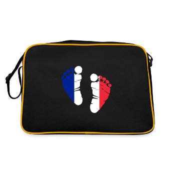 France French flag footprint gift - Retro Bag - black/gold - Back