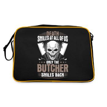 Fleischer Metzger Butcher Fleischerei Metzgerei - Retro Tasche - Schwarz/Gold - Hinten