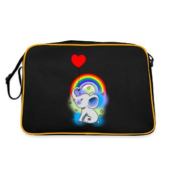 Ballon Baby Elefant Kinder Geburt Fantasy Geschenk - Retro Tasche - Schwarz/Gold - Hinten
