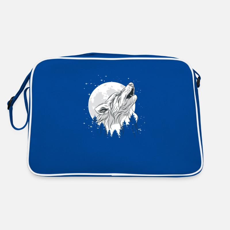 La lune avec un loup Sac Retro