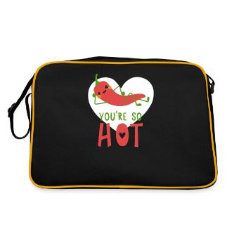 Du bist so heiß Peperoni - Retro Tasche - Schwarz/Gold - Hinten