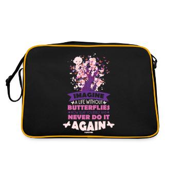 Imagine A Life Without Butterflies - Retro Bag - black/gold - Back