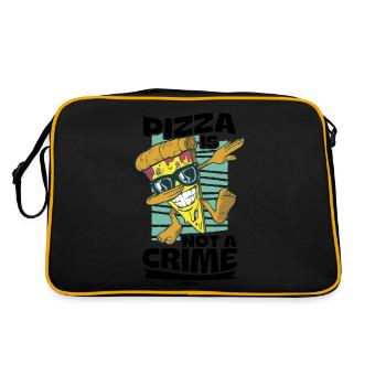 Pizza Is Not A Crime - Retro Tasche - Schwarz/Gold - Hinten