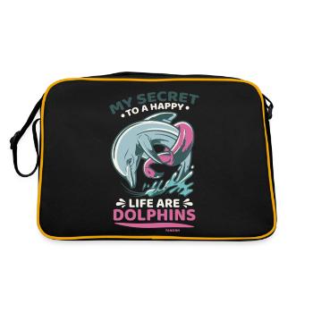 Delfin - Retro Tasche - Schwarz/Gold - Hinten