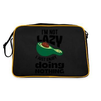 I'm Not Lazy I Just Enjoy Doing Nothing Avocado - Retro Tasche - Schwarz/Gold - Hinten