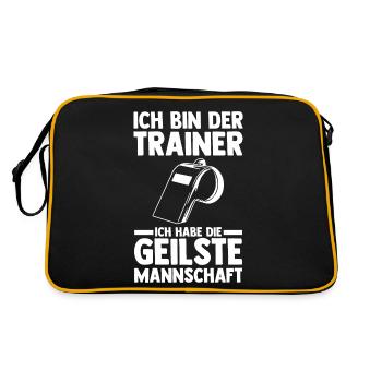 Sportmannschaft Trainer - Retro Tasche - Schwarz/Gold - Hinten