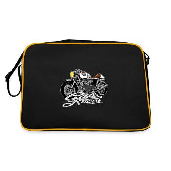 Motorrad Bike Cafe Racer Vintage Design - Retro Tasche - Schwarz/Gold - Hinten