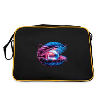 Muschel mit einer Perle für einen Strandmuschel - Retro Tasche - Schwarz/Gold - Hinten